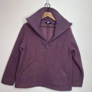 Lands End High Pile Fleece Pullover Sweatshirt Size Small Teddy Oversized Cozy‎